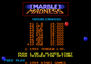 Заставка игры Marble Madness
